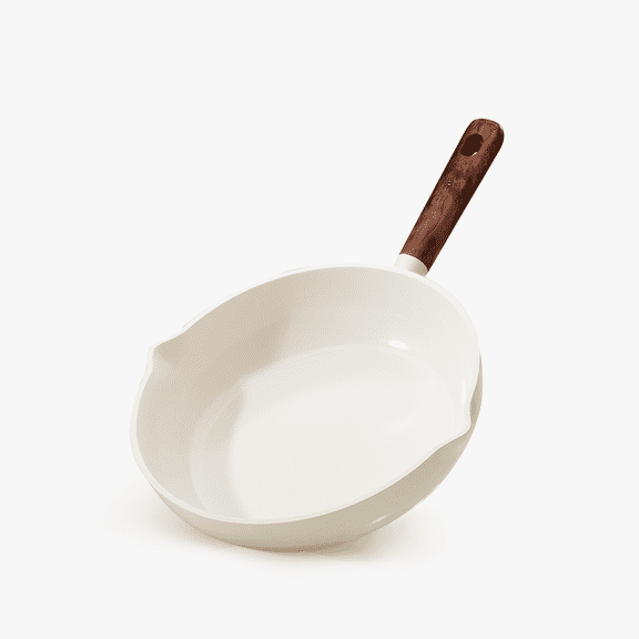 Carote 11" Ceramic Nonstick Frying Pan, Cooking Skillet with Bakelite Handle, Induction Compatible, Easy to Clean, White