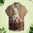 thumbnail image 3 of Men's Easter Button Down Shirt Short Sleeve Button Up Funny Easter Eggs Bunny Print Tops Spring Tees, 3 of 3