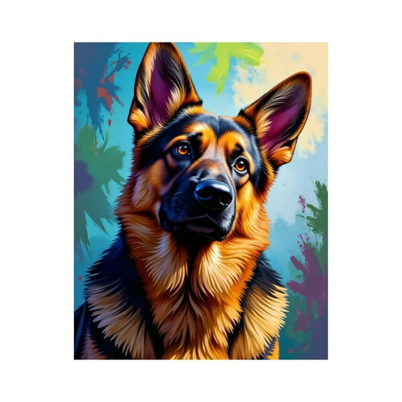 Paint by Numbers Kit for Adults, German Shepherd Vibrant Portrait Paint by Numbers, Easy Paint by Numbers Kit for Adults Beginner, DIY Adult Paint by Number Kits on Canvas, Home Decor
