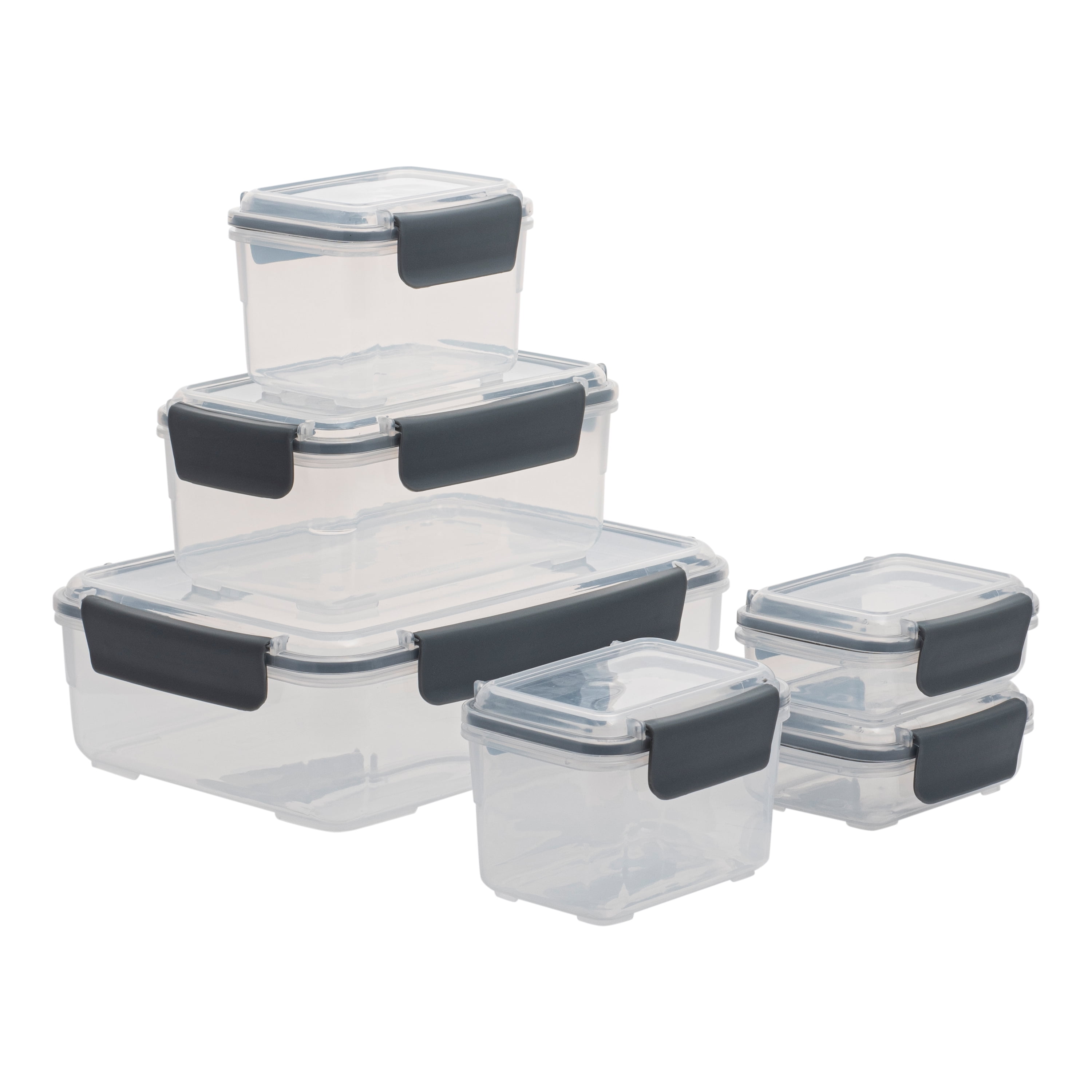 FineDine 12-Piece Airtight Food-Storage Containers with Lids - BPA-Free Plastic Kitchen Pantry Storage Containers - Dry-Food-Storage Containers Set Fo