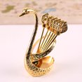 thumbnail image 1 of Clever crown silver swan spoon set, metal craft Tableware,Golden, 1 of 8