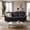 Black, variant on Modern 3-Seater Sofa, Snowfleece Fabric Couch with High-Density Foam & Spring Pack, Chesterfield Style with Nailhead Trim, Living Room Furniture, Gray