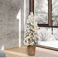 thumbnail image 4 of Vickerman 4' x 20" Flocked Kimball Potted Pine Artificial Christmas Tree, Warm White Dura-lit LED Lights, 4 of 4