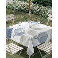 thumbnail image 3 of Square Outdoor Tablecloth with Umbrella Hole Sage Green Blue Leaves Outside Table Cloth Waterproof Patio Table Cover Vintage Rustic Botanical Zipper Tablecloths for Picnic Party Camping 60x60 Inch, 3 of 8