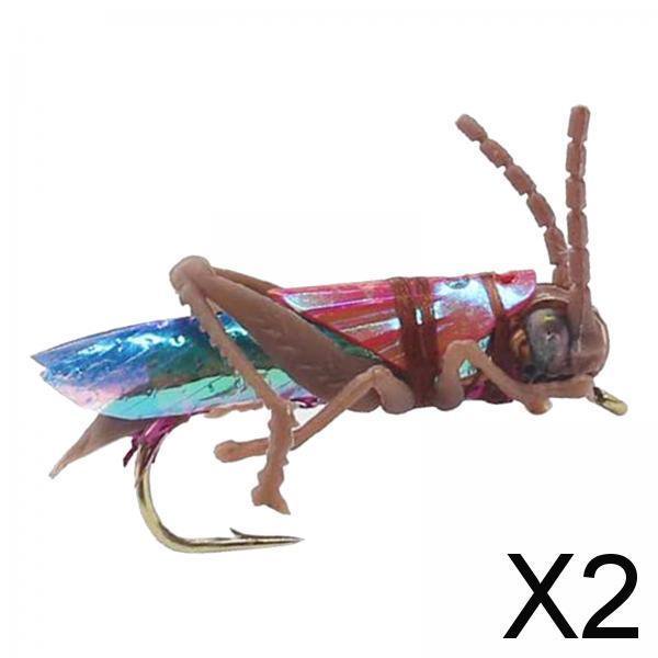 2x Señuelos De Pesca Locust Crankbait Señuelos De Lubina Regalo De Pesca Swimbait De Hundimiento Lento Marrón 2 piezas