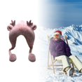 thumbnail image 6 of Milageto Women Antler Ears Hat Durable Plush Hat for Camping Shopping Outdoor Pink, 6 of 8