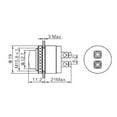thumbnail image 3 of Bouton de Sonnette Rond en Laiton 16mm Contrôle d'Accès 36VDC/2A Max Auto-Réinitialisable, 3 of 8