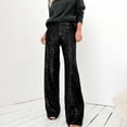 thumbnail image 1 of Pantalones Pantalones sueltos con purpurina para mujer, pantalones largos con lentejuelas brillantes, pantalones de pierna larga para fiesta Cgtredaw Negro M para Mujer, 1 of 1