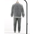 thumbnail image 5 of Fldy Toddler Boys Girls Warm Outfit Casual Sleepwear Long Sleeve Nightwear Loungewear 2 Piece Pajama Gray Dinosaur 80/S/6, 5 of 7