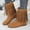 Brown, variant on Juslio Women Shoes Women's Middle-Heels Mid Calf Boots Round Toe Solid Color Boots Casual Shoes