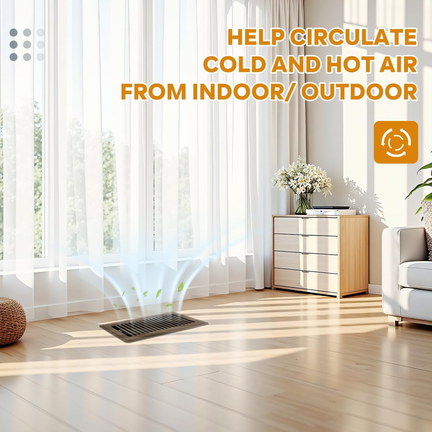 4" x 10" Floor Vent Covers Brown 4 Pack, Heavy Duty Walkable Vent Covers for Home Floor, Premium Finish, Brown