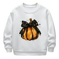 thumbnail image 3 of TIREOW Kids Halloween Pumpkin Print Fleece Sweater Cute Cotton Crew Neck Loose Pullover Sweatshirts Boys Girls Cute Graphic Tee Tops Long Sleeve Soft Clothes, 3 of 3
