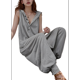 thumbnail image 1 of Mono con Botones y Capucha para Mujer, Sin Mangas, con Bolsillos Gris XXL, 1 of 6