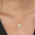 thumbnail image 4 of Gem Stone King 10K Yellow Gold Pendant with Chain Cushion Moissanite (2.40 Cttw), 4 of 5