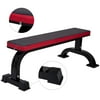 Allieroo Flat Utility Weight Bench for Weight Lifting Sit Up Bench Strength Training - Black/Red