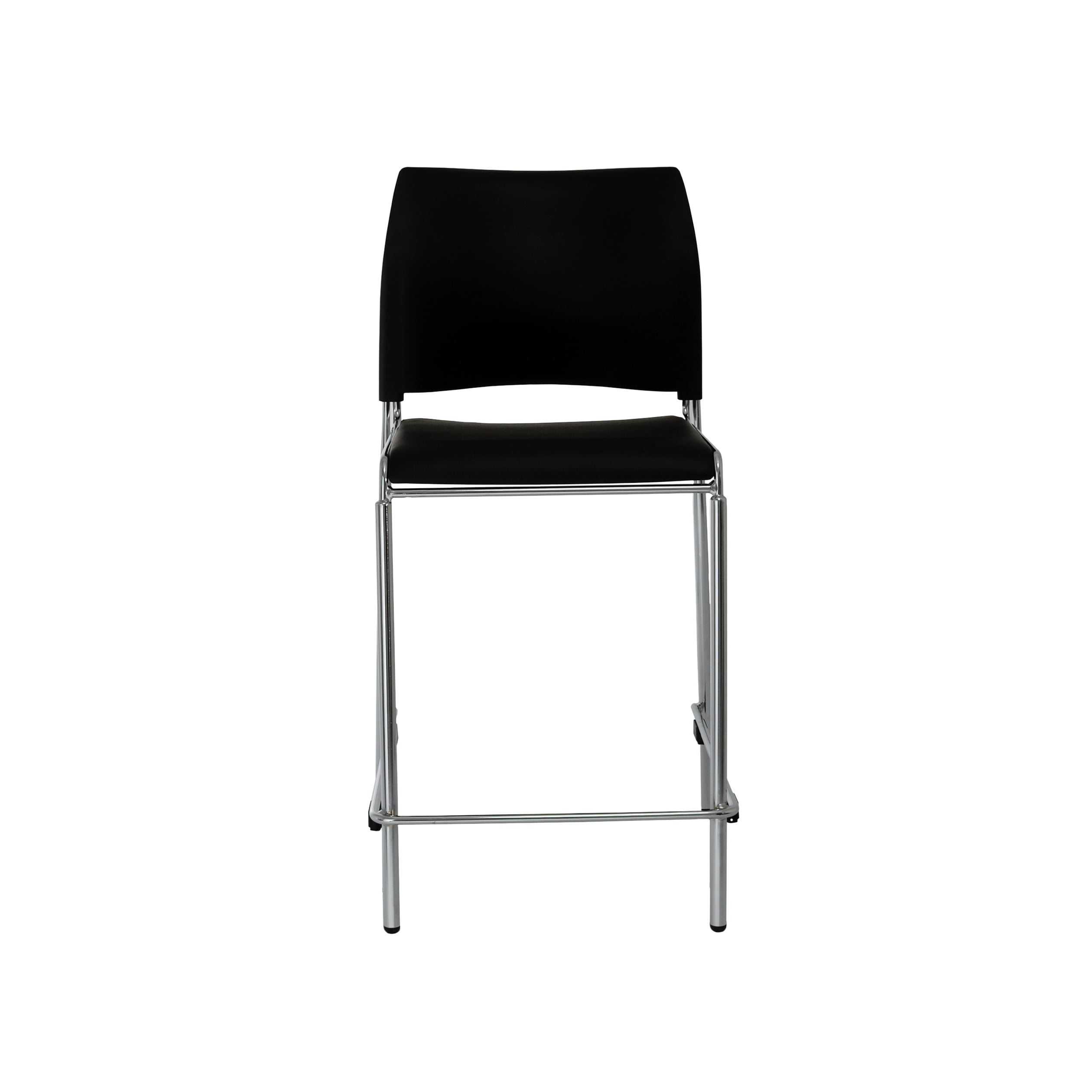 Hampden Furnishings Jody Black Vinyl Padded 24-Inch Counter Height Stack Stool