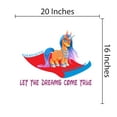 thumbnail image 3 of FANTASY - Let The Dreams Come True - Vinyl Kids Nursery Bedroom Inspirational Quotes Decoration Sticker Legendary Unicorn Magic Carpet Design - Multicolored Home Art Adhesive Wall Decal 20" x 16", 3 of 3