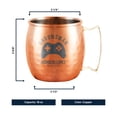 thumbnail image 6 of PERSONALIZED Ideal Custom Engraved Groomsmen Gift-Classic Round Rolled Rim Moscow Mule Mugs with Sturdy Handle, Hammered Copper Finish 16 oz, Gaming Controller, Set of 2, 6 of 6