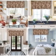 thumbnail image 5 of Brown Coffee Cup Farmhouse Short Window Curtain Valances, Vintage Coffee Beans Love Heart Rod Pocket Kitchen Valances for Living Room Bedroom Bathroom Cafe 42" x 18", 5 of 8