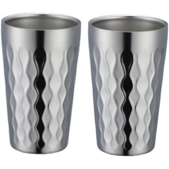10oz Stainless Steel Cup Set, 2Pcs Double Wall Metal Cup,Vacuum Stackable Insulated Portable Drinking Tumblers Unbreakable Glasses,for Home Outdoor Restaurant(Silver)