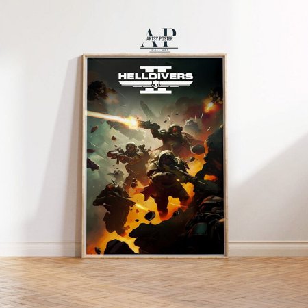 Poster Helldivers 2 Poster - Ultimate Shooter Game Art, High Quality Print, Video Game Decor, Action Packed, Gift for Gamers-UNFRAMED