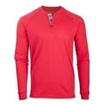 thumbnail image 3 of Boxercraft BM3101 Men's Henley Ls Tee-True Red-XS, 3 of 4