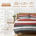 thumbnail image 6 of Black And Red Strip 4 Piece Duvet Cover Set Full Size Classic Modern Art Soft Bedding Set Comforter Cover, 1 Duvet Cover 1 Flat Sheets and 2 Pillowcases, 6 of 9