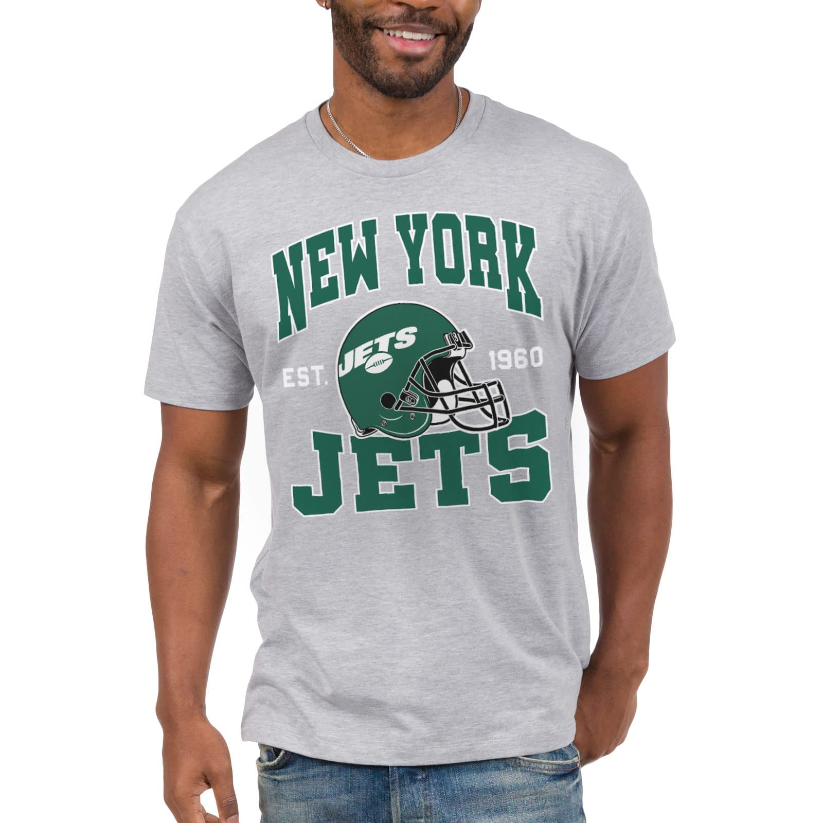 Junk Food clothing x NFL - New York Jets - Team Helmet - Short Sleeve  Football Fan Shirt for Men and Women - Size Small