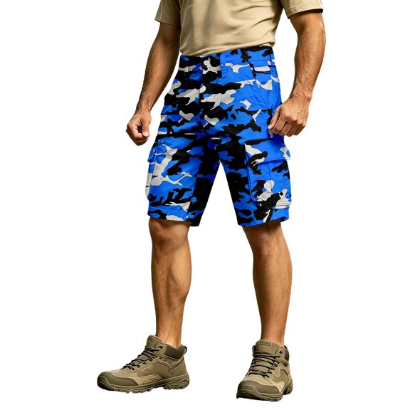xfsWaSs Mens Cargo Shorts Men's Camouflage Cargo Shorts Relaxed-Fit Outdoor Hiking Shorts With Pockets For Summer Outdoor Activities Workout Shorts