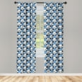 thumbnail image 2 of Ambesonne Panda Curtains, Bitonal Bear Faces Pattern, Pair of 28"x95", Sea Blue Charcoal Grey, 2 of 4