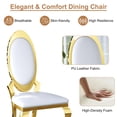 thumbnail image 6 of Luxury Dining Chairs Set of 2, Oval Back PU Upholstered Chairs with Stainless Steel Cabriole Legs, Dining Chairs for Kitchen, Living Room, Office, 6 of 6