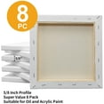 thumbnail image 2 of FIXSMITH Stretched White Blank Canvas- 12"x 16", 8 Pack, Primed,100% Cotton, 5/8 Inch Profile of Super Value Pack for Acrylics, Oils & Other Painting Media., 2 of 5