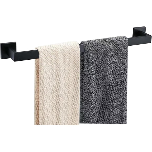 23.6 Inch Matte Black Wall Mounted Towel Bar, Stainless Steel Bathroom Towel Holder Towel Rack