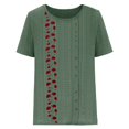 thumbnail image 4 of Blusas de Manga Corta para las Mujeres Impreso Cómodo Suelto Botón Corte Cerradura Casual Cuello Redondo Superior, 4 of 4