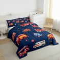 thumbnail image 3 of Homewish Fire Truck Queen Comforter Set,Ambulance Vehicle Bedding Sets,Red Deepblue Bedding Comforter Set For Kids,Microfiber Bedroom Decor Reversible,3 Pieces, 3 of 8
