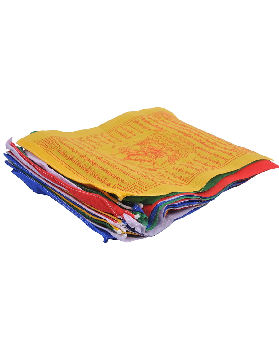 The Collection Royal Tibetan Prayer Flags Outdoor, Zen Flag, Colorful Buddhist Banner, Chakras Flags, Sacred Geometry Flag, Made in Nepal Wind Horse Flag, Traditional Mantras ( Manjushree)