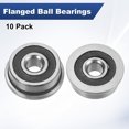 thumbnail image 4 of Uxcell 10-Pack F623-2RS Flanged Ball Bearing, 1/8" x 2/5" x 1/6" Rubber Sealed, 4 of 6