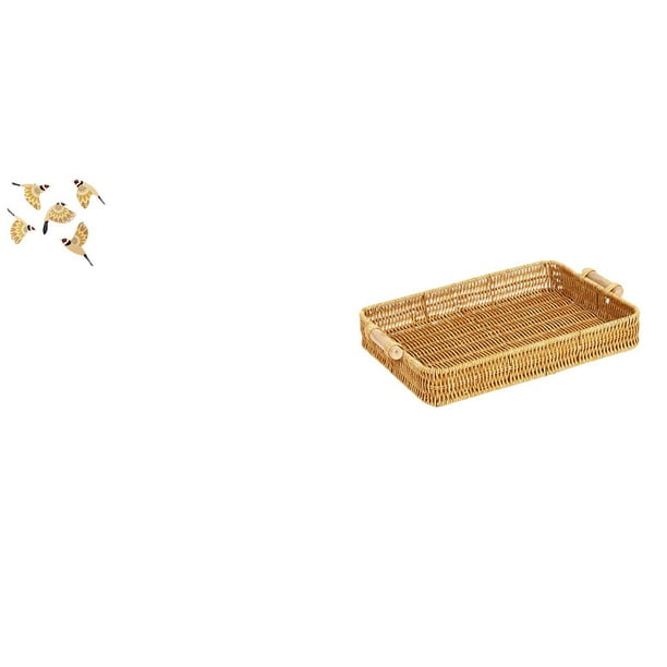 Adorno decorativo de pared de madera con diseño de pájaros voladores, cestas de almacenamiento, organizador de cocina tejido a mano, ideal para regalo
