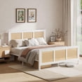 thumbnail image 6 of 4 EVER WINNER Full Size Bed Frame,Rattan Headboard and Footboard, Rattan Bed Frame for Bedroom, No Box Spring Needed, White, 6 of 6