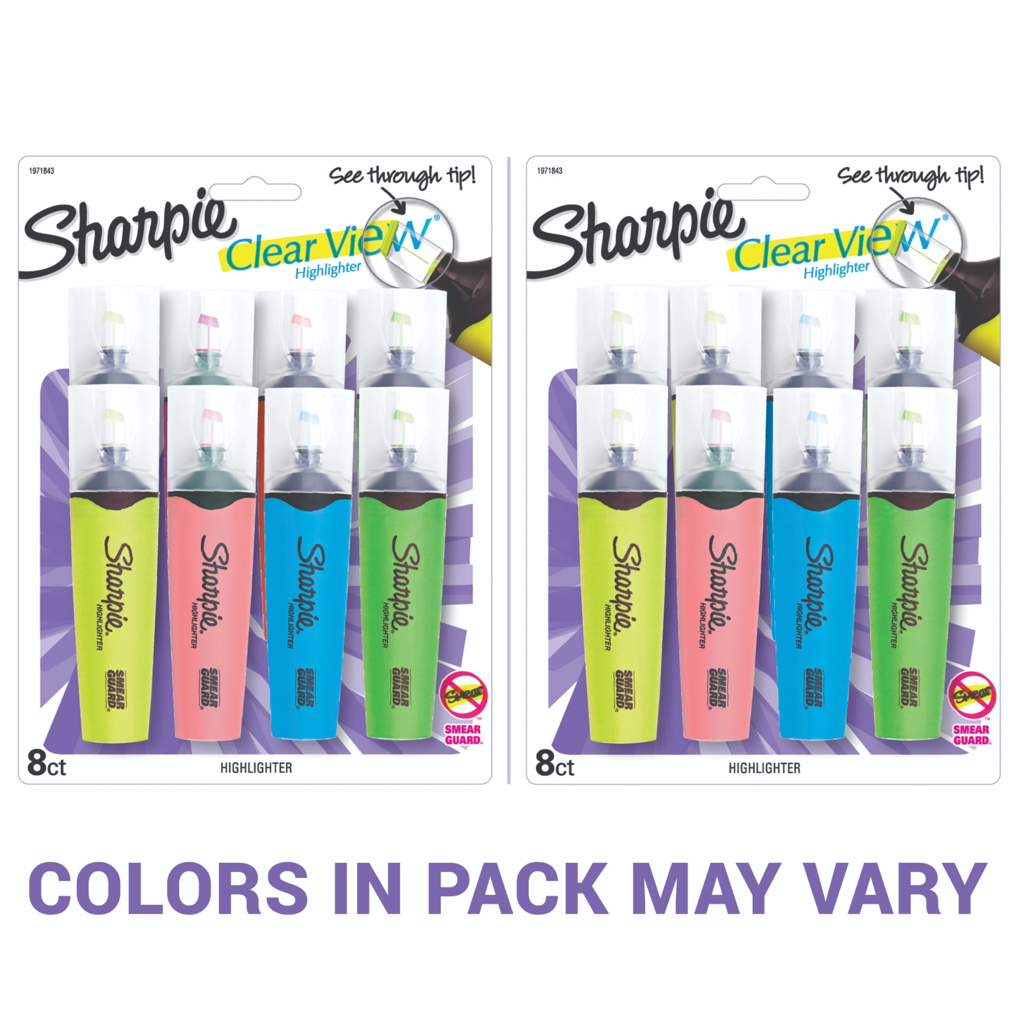 Sharpie® Clear View Highlighters, Assorted Colors, Pack Of 3, 71641097995