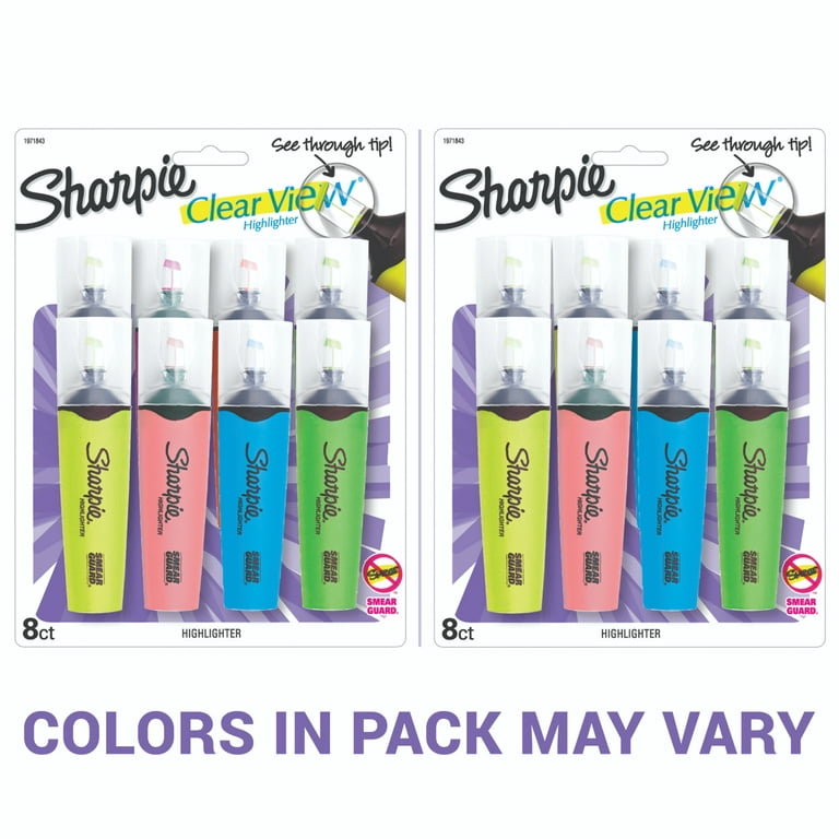 Sharpie Clear View Highlighters Chisel Assorted 8/pack (1971843) 2472792 :  Target