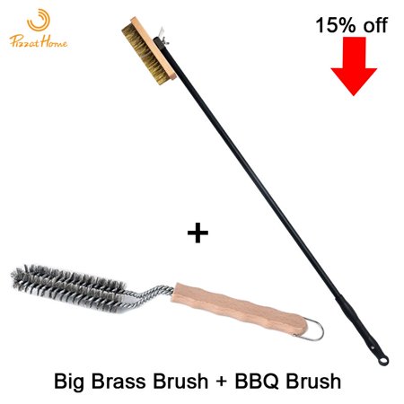 

Pizza Home 47 Inch Pizza Oven Brush Aluminum Handle Big Brush Grill Brass Brush Brush Copper Scraper Big Oven Cleaner