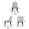 thumbnail image 4 of Noble House Elmore Fabric Upholstered Wood Dining Chairs, Set of 2, Light Gray and Weathered Gray, 4 of 10