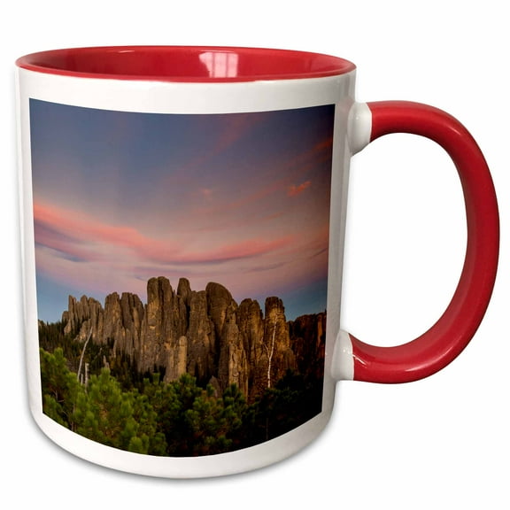 3drose, Cathedral Spires, Custer State Park, Black Hills, South Dakota., 11oz Two-tone Red Mug