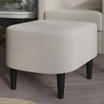 thumbnail image 4 of Castle Place Elegant Upholstered Linen Accent Chair with Stool, Warm Grey, 4 of 7