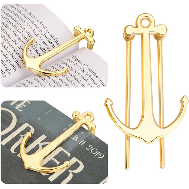 2 uds marcapáginas creativo marcapáginas de Metal soporte de página para estudiantes profesores regalos de graduación escuela suministros de oficina (dorado)