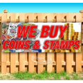 thumbnail image 1 of We Buy Coins & Stamps 13 oz Vinyl Banner With Metal Grommets, 1 of 4