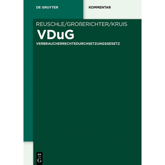 de Gruyter Kommentar Vdug: Verbraucherrechtedurchsetzungsgesetz, (Hardcover)