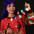 thumbnail image 2 of LED Light Up Christmas Bulb Necklace Party Favors Ugly Xmas Party, 2 of 4