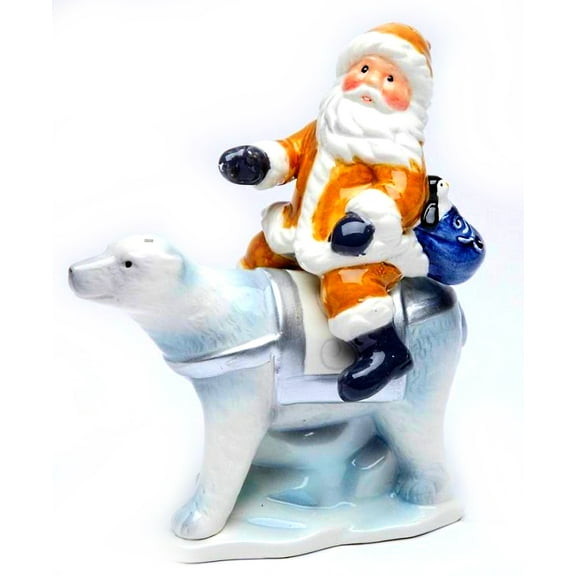 Santa  with Polar Bear  Salt & Pepper Shaker